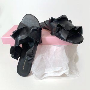 INTENTIONALLY Cake Ruffled Cross Strap Sandals